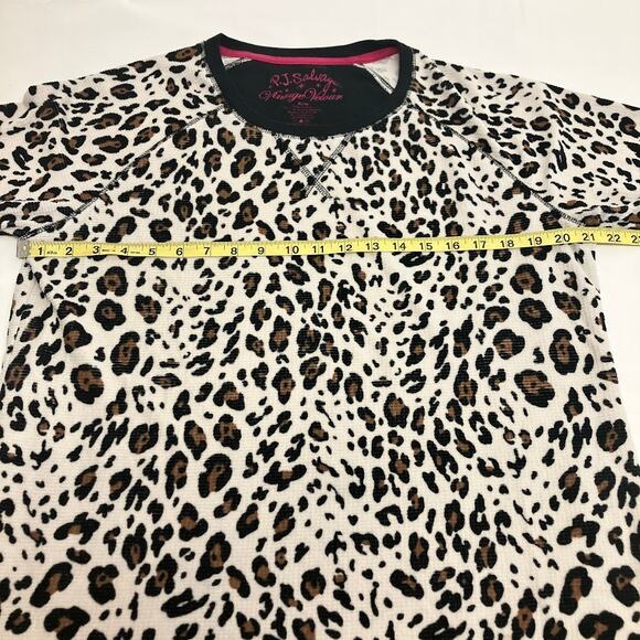 PJ Salvage Cheetah Print Vintage Velour Waffle Pajama Set Women’s Size XL - Picture 5 of 13